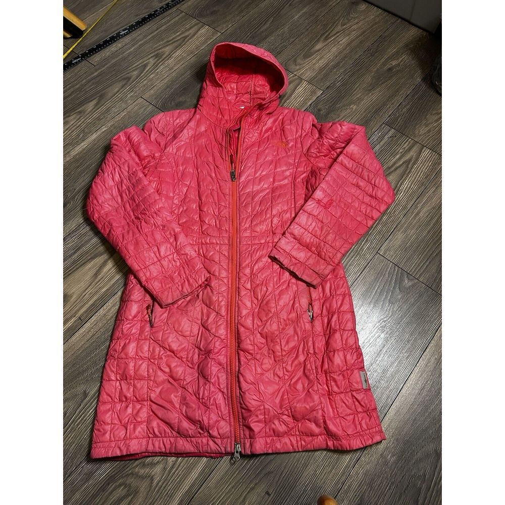 The North Face Womens Bright Pink‎ ThermoBall Hooded Quilted Parka Size Medium